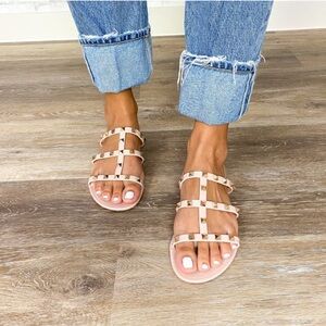 Studded Jelly Sandal - nude/blush